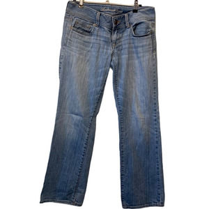 Women's Size 4 American Eagle Outfitters AEO Stretch Blue Slim Boot Cut Jeans